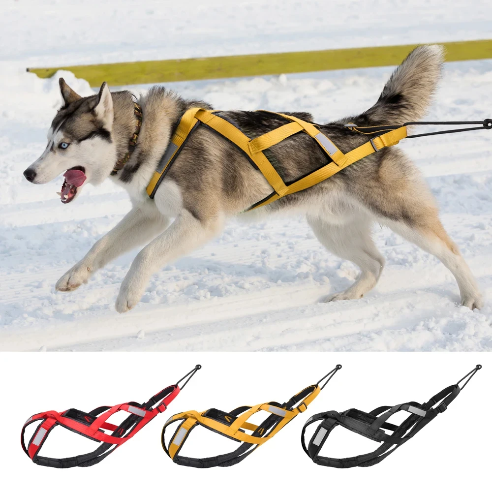 

Dog Sled Harness Pet Weight Pulling Sledding Harness Mushing X Back Harness For Large Dogs Husky Canicross Skijoring Scootering