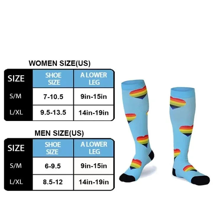 3/5/6/7/8 Pairs Lot Pack Women Men Elastic Sports Climbing Cycling Beautiful Leg Compression Socks Stockings Running Nurse Sox