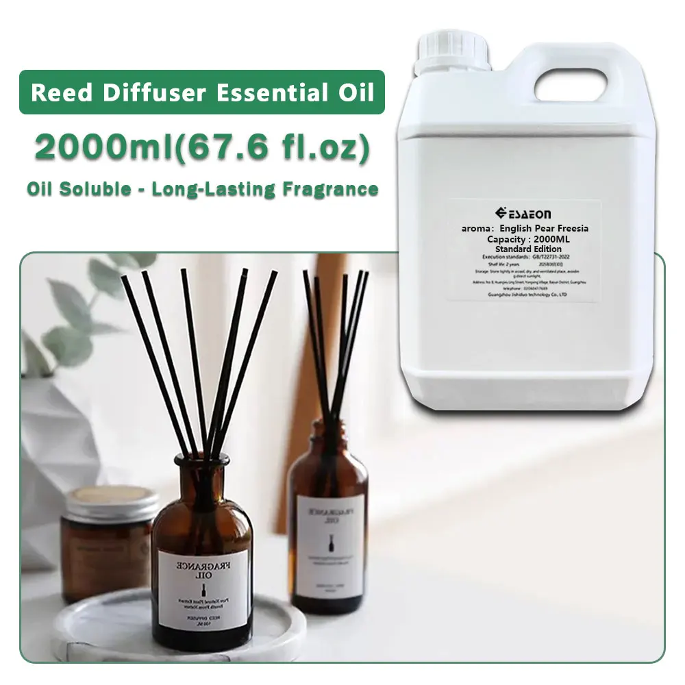 ESAEON Essential Oils, Vine Diffuser Replenishes Aromatic Oil, Aroma Reed Diffuser Oil, English Pear Freesia 2000ML (67.6 fl.oz)