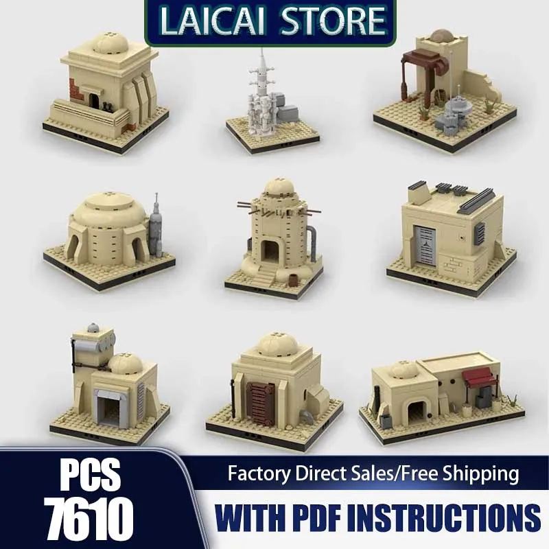 

Modular Space Desert House Moc Building Bricks Technology Blocks Popular Star Movie Model Gifts Christmas Toys DIY Sets Assembly