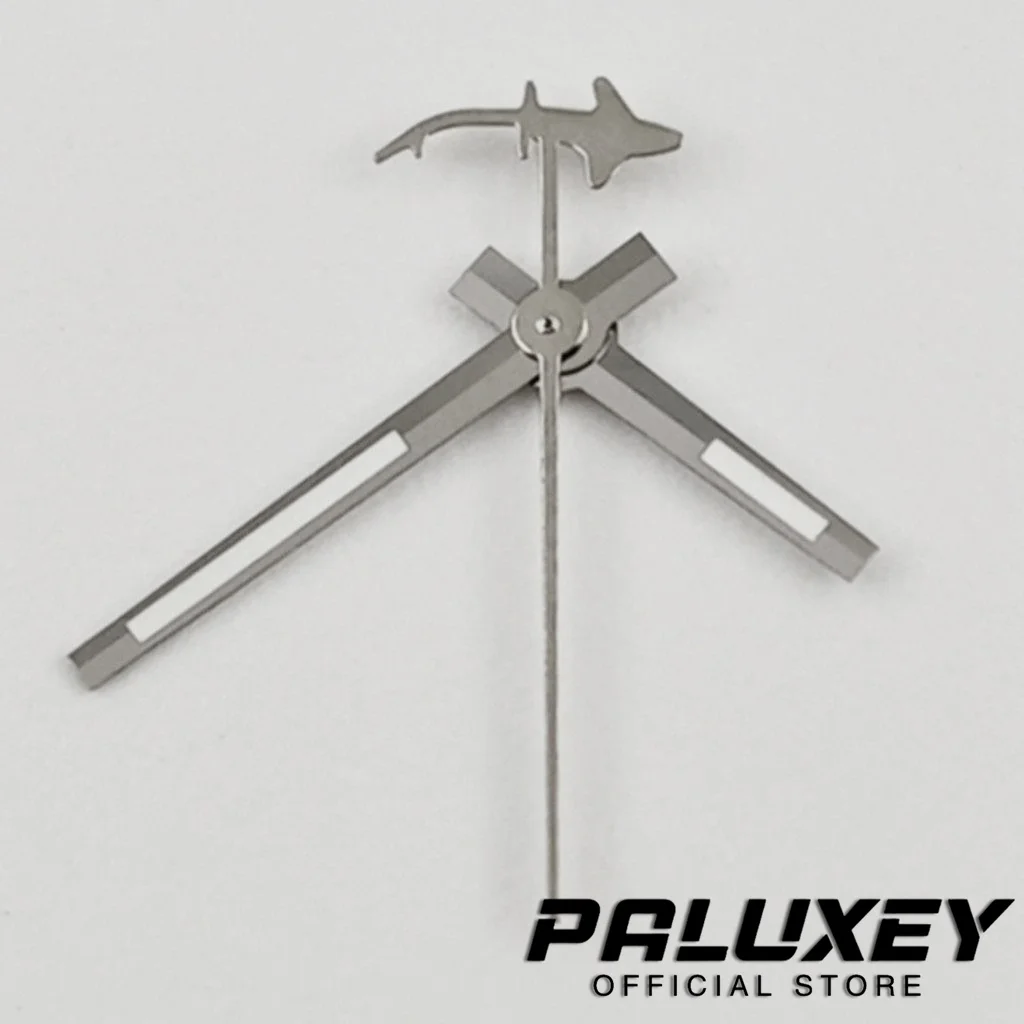 Shark Second NH35 Hands Green Luminous Watches Pointers Suitable for NH34 NH35 NH36 NH38  NH70 Movement NH35 Silver Gun Hands image 4