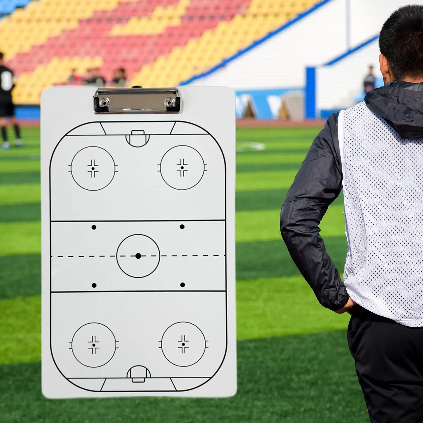 

Тактическая доска для хоккея с шайбой: прочная ПВХ-доска для тренировок, многоразовый инструмент для тренеров для разработки игровых планов