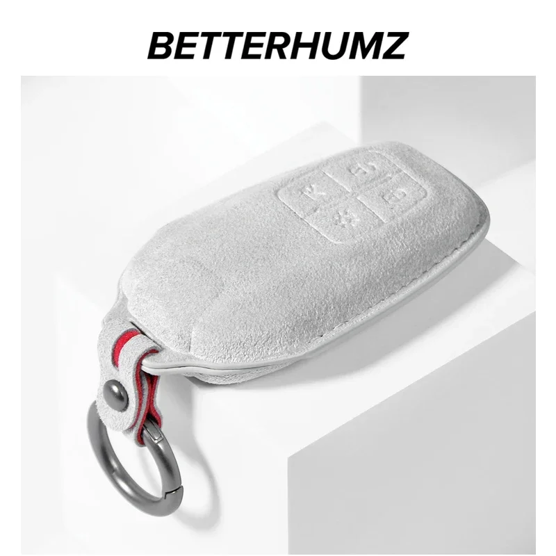 BETTERHUMZ Car Remote Key Alcantara Case Cover for Ferrari F430 488 458 F12 Roma 812 F8 Auto Case Keychain Keyring Accessories