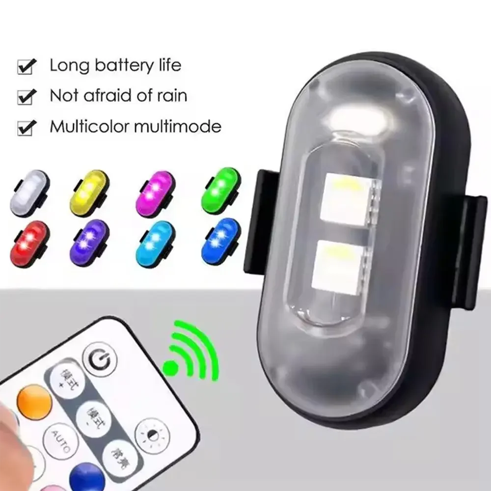 1-10PCS Motorcycle LED Aircraft Strobe Lights Drone Anti-collision Warning Lamp Flash Indicator With Wireless Remote Control