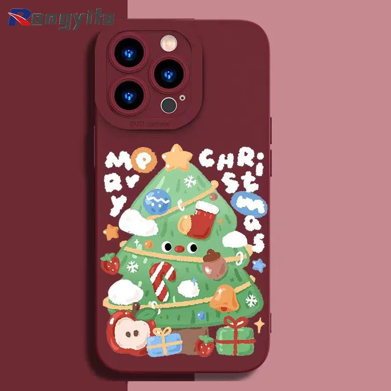 ل Vivo IQOO Z9 Z8 Z8X 12 11 10 9 8 5 Pro 11s 7 5G 4G جراب هاتف الكرتون سانتا كلوز عيد الميلاد غطاء ناعم