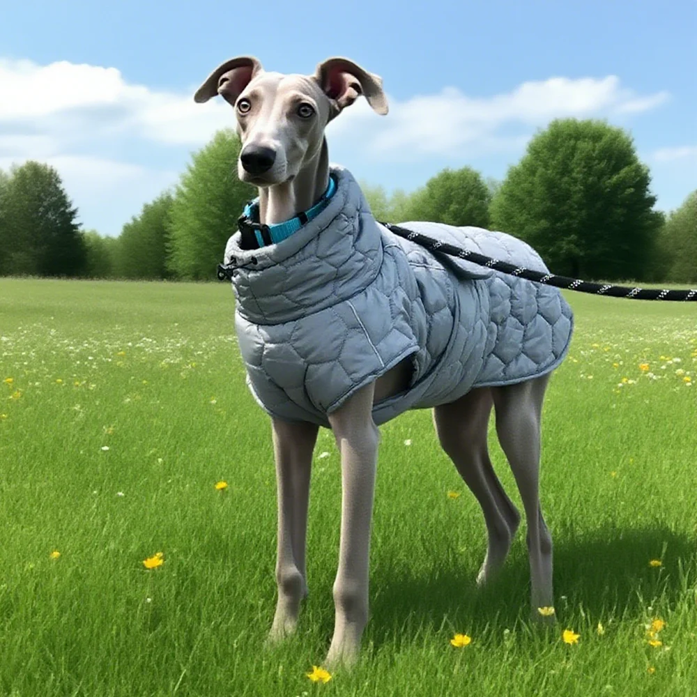 

Reflective Snowsuit for Large Dogs Warm Fleece-Lined Winter Coat, Ideal for Whippet Greyhound, Heavy-Duty Big Dog Thick Jacket