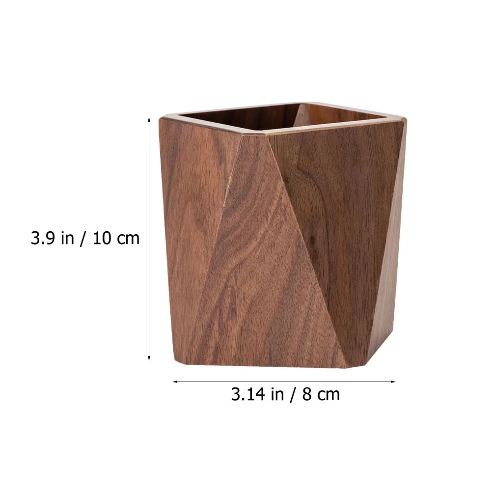 1Pcs Wooden Pen Holder Sturdy Multifunctional Desktop Storage Box for Stationery Makeup Keys Organizer Office Use
