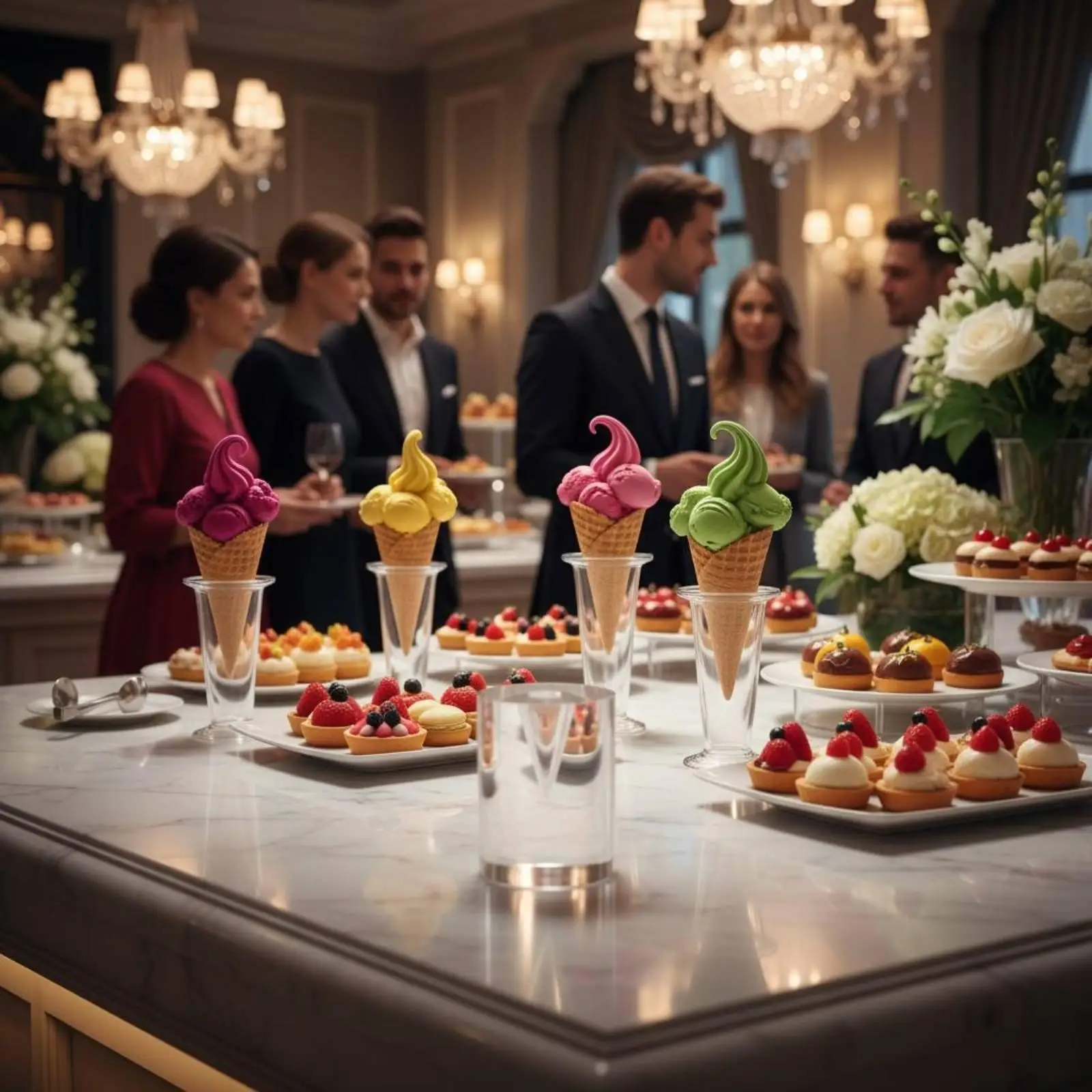 Acrylic Dessert Stand Sleek Ice Cream Cone Holder Stable Display Rack for Wedding Party Catering Use