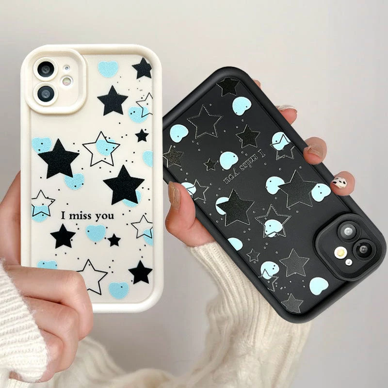 2025 New Japan Korean Popular INS Girls Lovely Stars Love Heart For iPhone 16 15 Promax Phone Case iPhone 14 High end 13 Pro Y2k