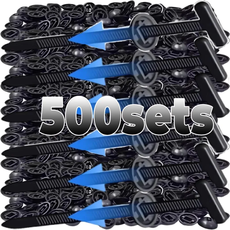 

Auto Fastener Screw Replacement Clip Car Fender Trunk Engine Guard Panel Wire Clips 500/10set Universal Nylon Cable Tie Buckle