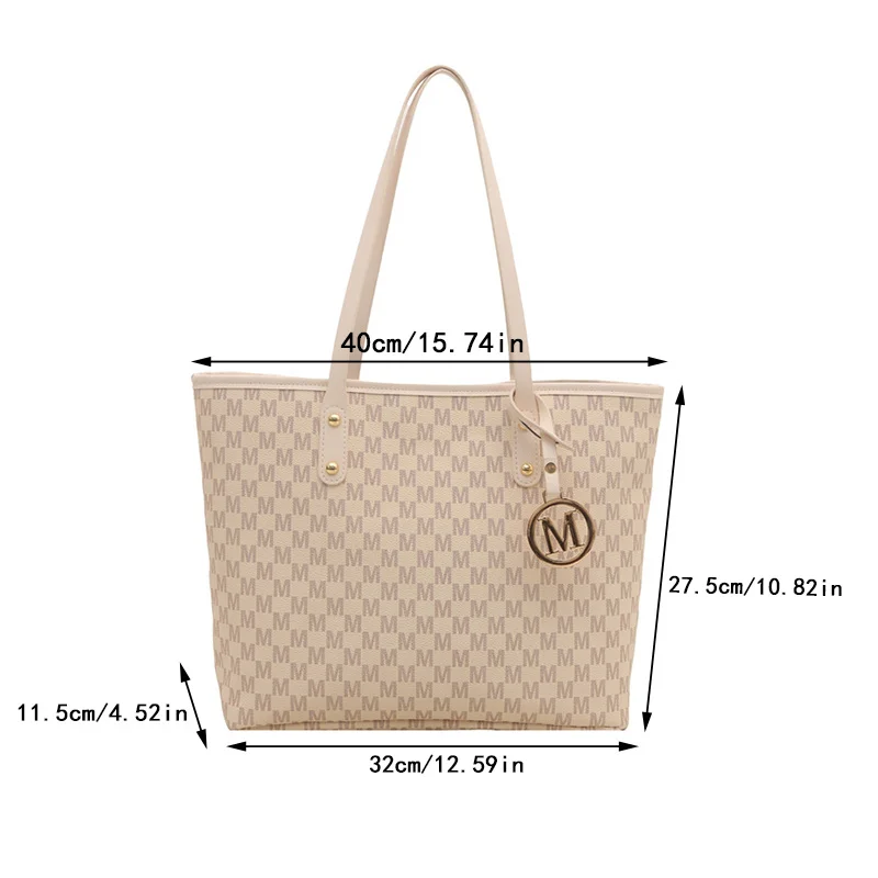Large Capacity Letter Bag Commuting Tote Bag Women'S Popular Fashion Shoulder Bag Diamond Grid Large Capacity Handbag