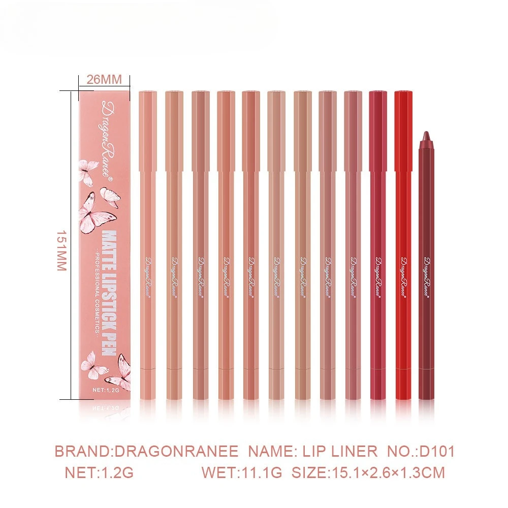 Matte Lip Liner Pencil Waterproof Smudge Proof Long Lasting Outline and Fill Your Lips Velvety Finish Daily Makeup Must Have