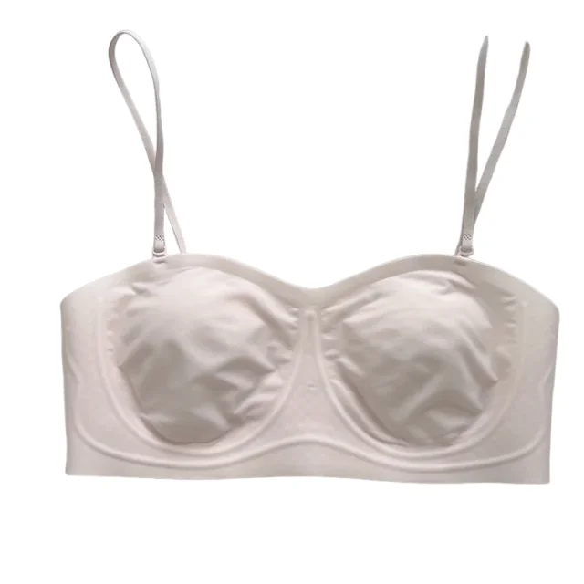KUCLUT Summer Thin Breathable Cooling Sensation Underwear Full Cup Nylon Fabric V-Neck Backless Bra No Steel Ring Wireless