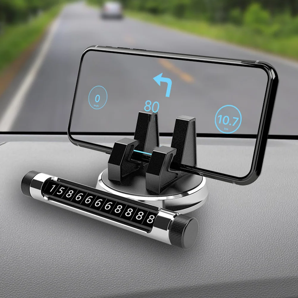

1Set Temporary Parking Card 360 Degree Rotatable Car Phone Holder Sunproof Navigation Entertainment Decorations
