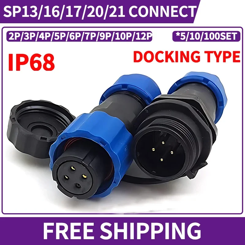 SP16 SP17 SP13 SP20 SP21 Docking Waterproof 2P-12pin Aviation Connector Ip68 Power Cable Connector for Auto Electrical Industry