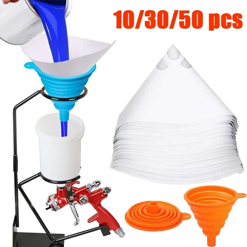 

Car Paint Filter Paper Disposable Spray Mesh Paper Paint Strainer Conical Nylon Micron Paper Funnels Filter Auto Car Accessories