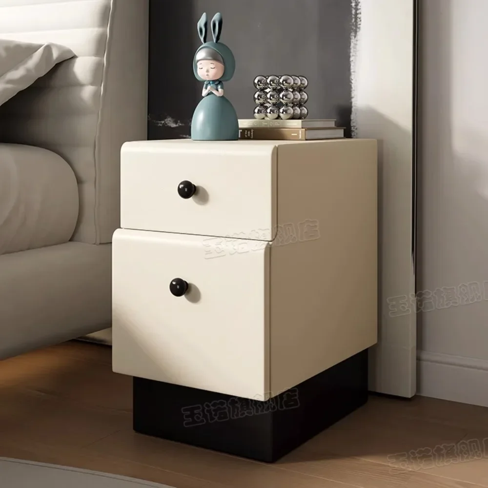 

Drawers Bedroom Nightstands Side Table Nordic Beige Simple Design Nightstands Pretty Center Mesitas De Noche Indoor Furniture