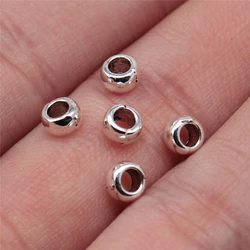 WYSIWYG 40pcs 5x5x3mm Round Spacer Beads Charm Antique Silver Color Spacer Beads Fit Jewelry Making Bracelet Findings Charm