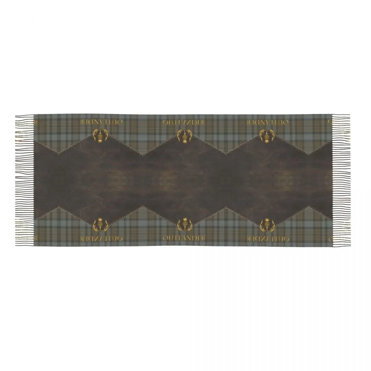 Senhora longo e tartan outlander padrão cachecóis feminino inverno outono grosso quente borla xale envolve moderno xadrez verificação textura cachecol