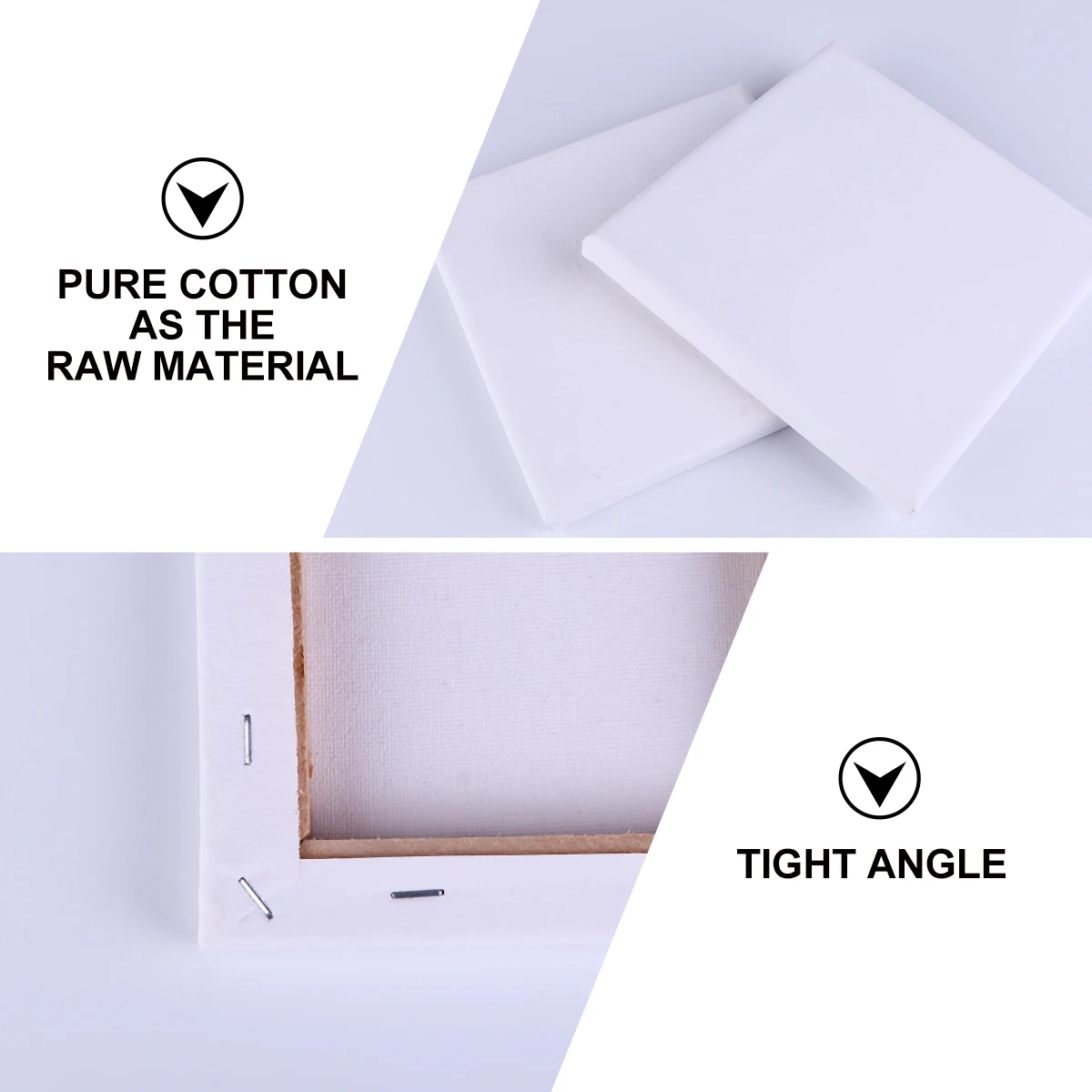 

4pcs Wooden Artist Stretched Canvas Cotton Square Painting Frame Oil Acrylic Durable Lightweight Portable For Students