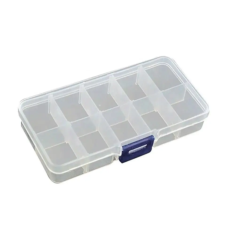 Organizer Holder Case Container Clear 10/15/24 Grids Jewelry Storage Box Pills