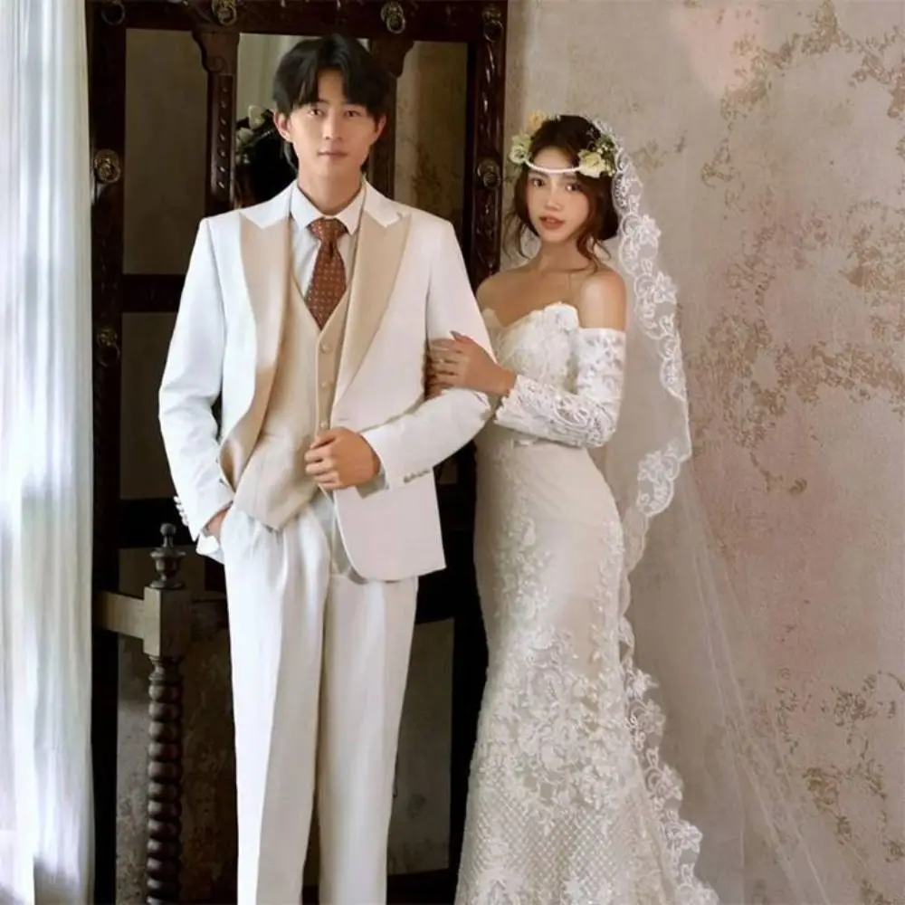 エレガントなレースフラワーブライダルベールソフトチュール単層ウェディングベールホワイトロング花嫁ヘッドガーゼ花嫁アクセサリー