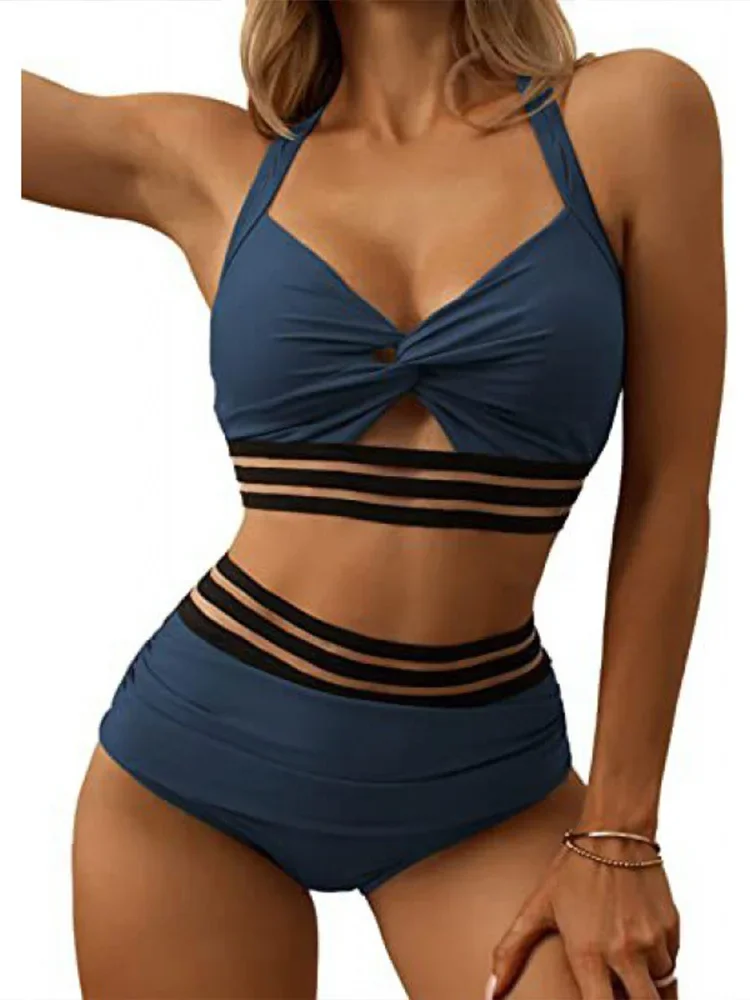 

UETEEY 2025 New Summer Swimwear One Piece Swimsuit Sexy Hollow Out One Piece Bikini for Women Swimsuit High Waist Beach Bikini