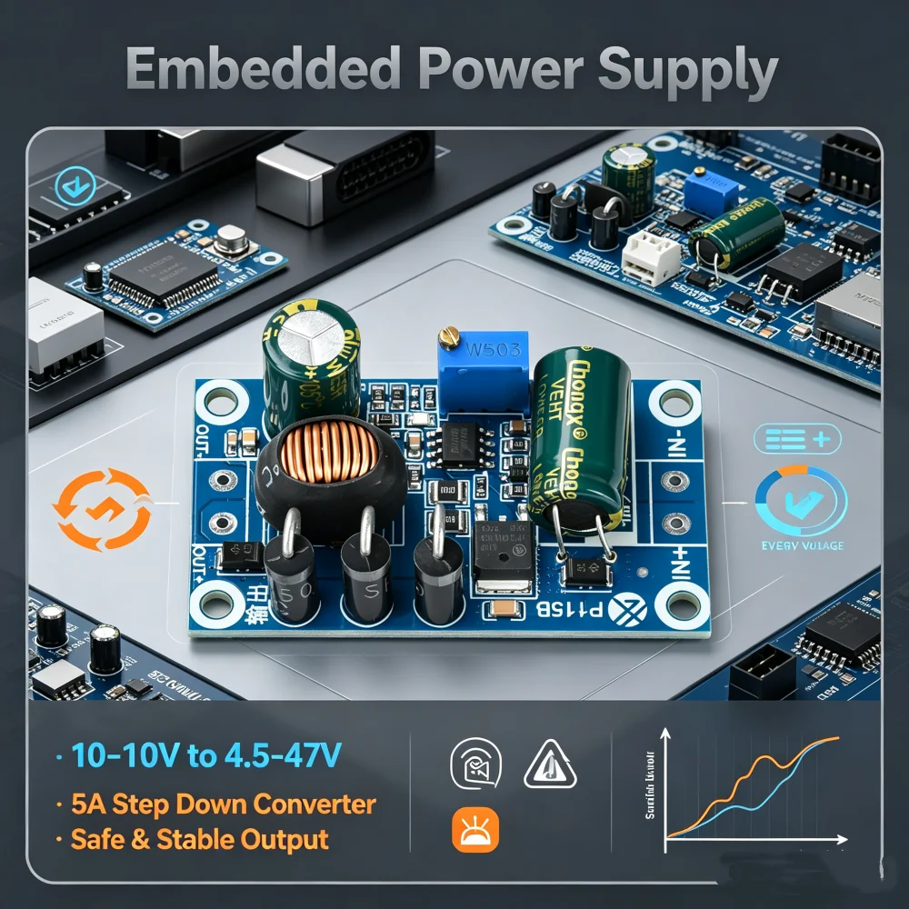 Dc-dc Adjustable Step Down Power Supply Module 10v-110v To 5v-24v 9v 12v 24v 36v 5a With Short Circuit Over Hot Protect Board