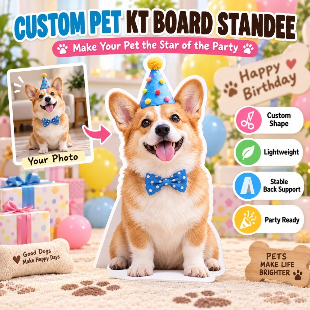 Custom Custom Pet Photo Standee, Personalized Dog Cat Cutout with Back Support, Wedding Birthday Party Decor, Multiple Sizes - Aliexpress Deal