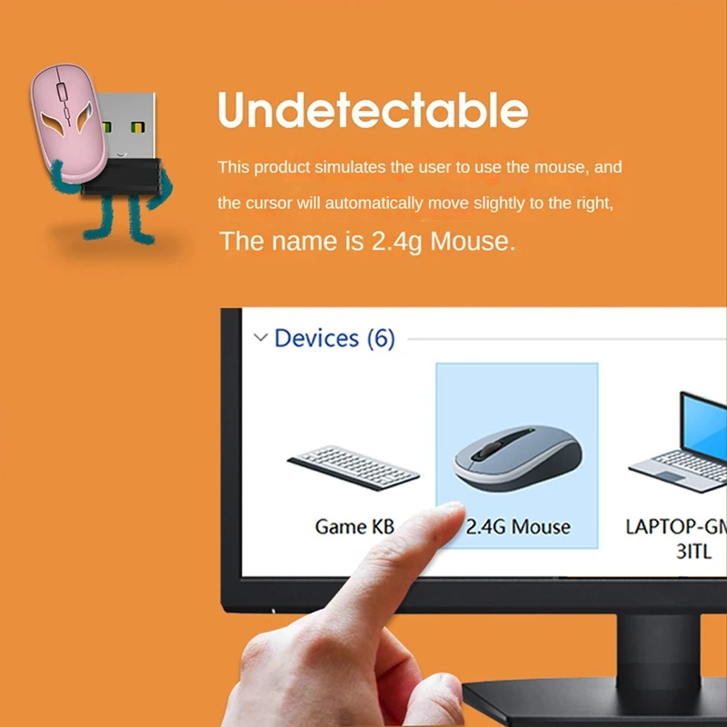 USB Mouse Jiggler Indetectável USB Mouse Mover Automático Mouse Shaker Mouse Movimento Simulador Manter PC Awake