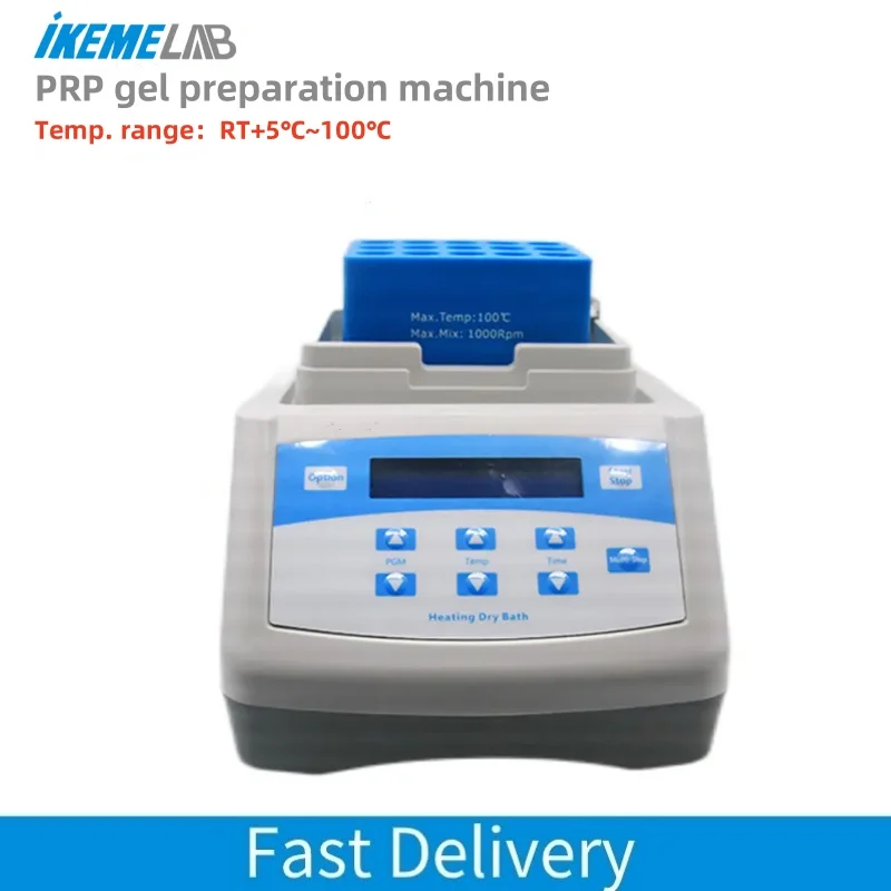 IKEME PRP Heating Plasma Gel Maker Dry Bath PPP PCR Incubator 100℃ 0.2ml/0.5ml/1.5ml/2ml Centrifuge Tube Lab Heating Equipment