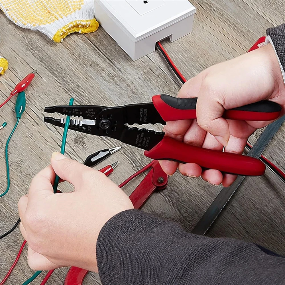 

Multifunctional Wire Stripping Pliers 8" Electrician Pliers Crimping Disconnect Wire Cutting Pliers 5 in 1 Stripping Tool Plier