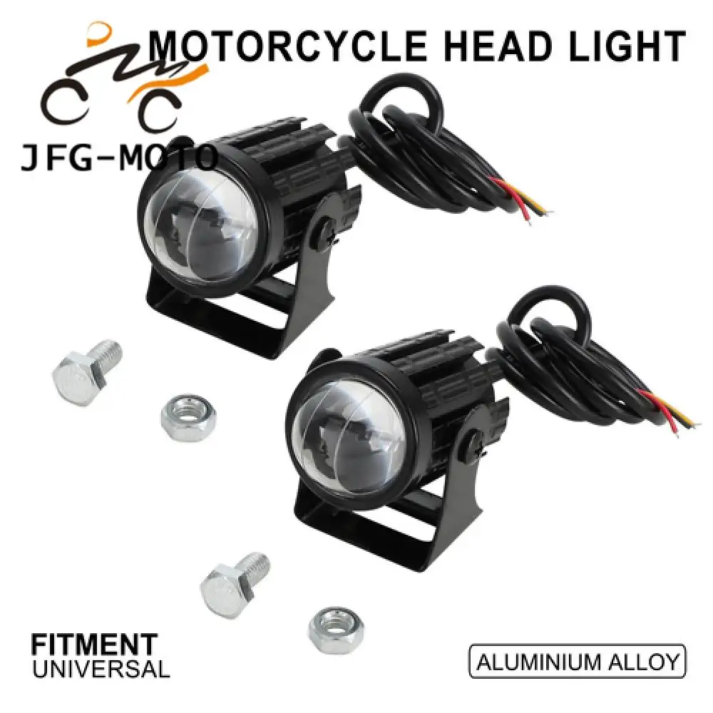 Motorcycle 2Pcs Headlights Universal Aluminum LED Headlight Set Front Head Lights For KTM SUZUKI KAWASIKI BMW Honda Dirt Bike