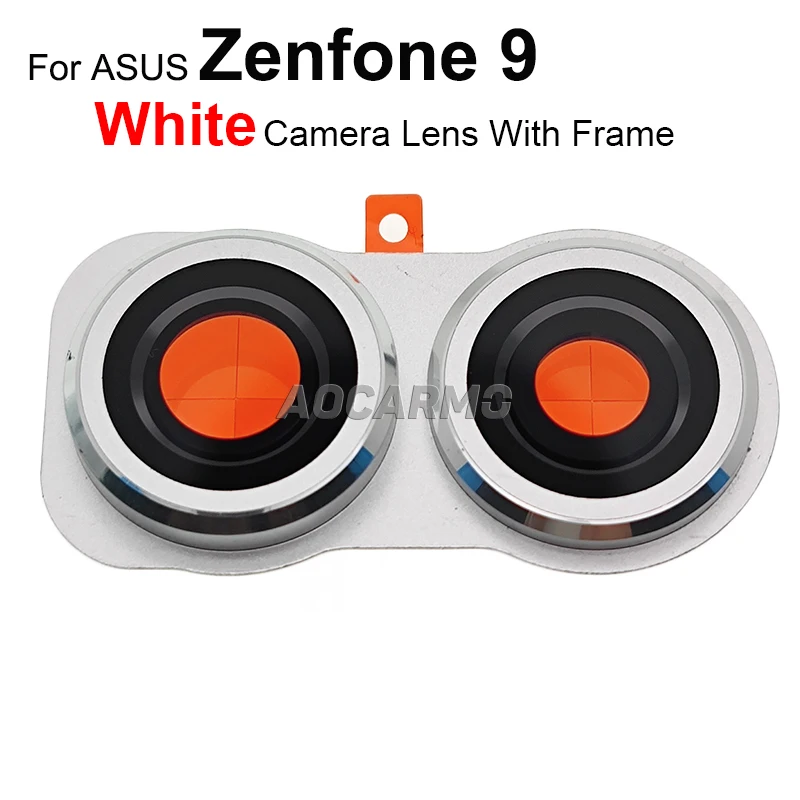 Aocarmo Rear Back Camera Lens With Frame Replacement Part For ASUS Zenfone 9