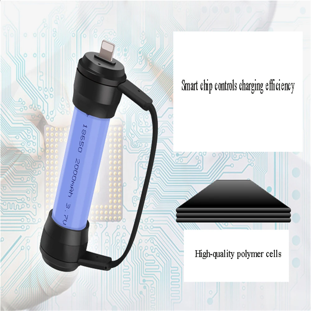 Portable Emergency Phone Charger Power Bank By 1pcs 18650 Battery with Micro USB/ USB-C for Samsung Xiaomi Huawei