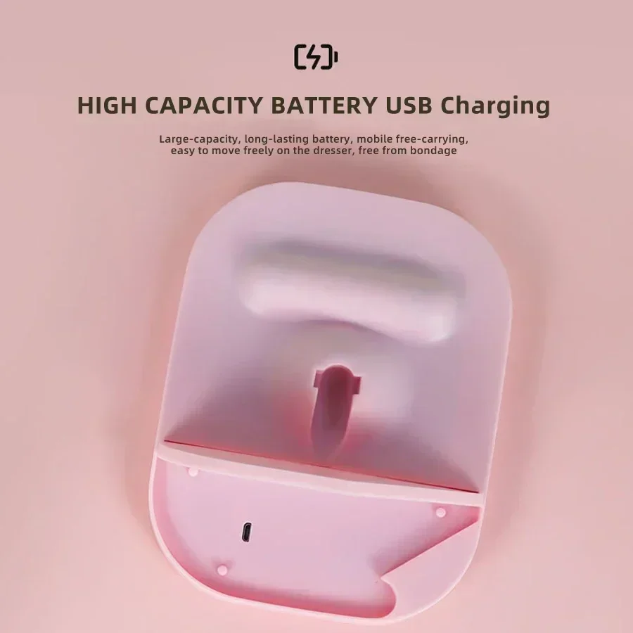 LED Vanity Mirror Intelligent Adjustable Monochrom Makeup Mirror 3color Light Desktop Fill Light Mirror One Touch Charging Model