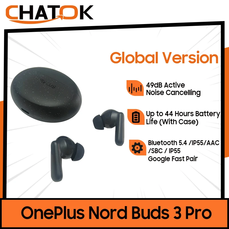 Oneplus Nord Buds 3 Pro True Wireless Earphone 49dB Active Noise Cancelling Bluetooth 5.4 TWS Earphone IP55 For Oneplus 12