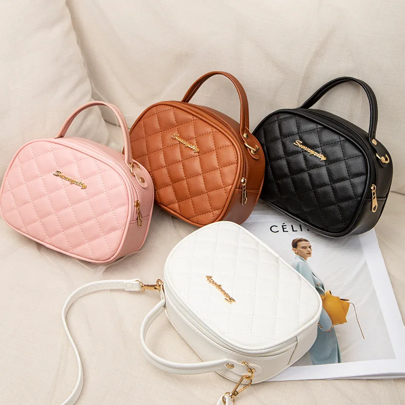 New Elegant Lingge Fan Shell Bag Fashionable and Simple Embroidered One Shoulder Crossbody Bag Handbag Bags for Women