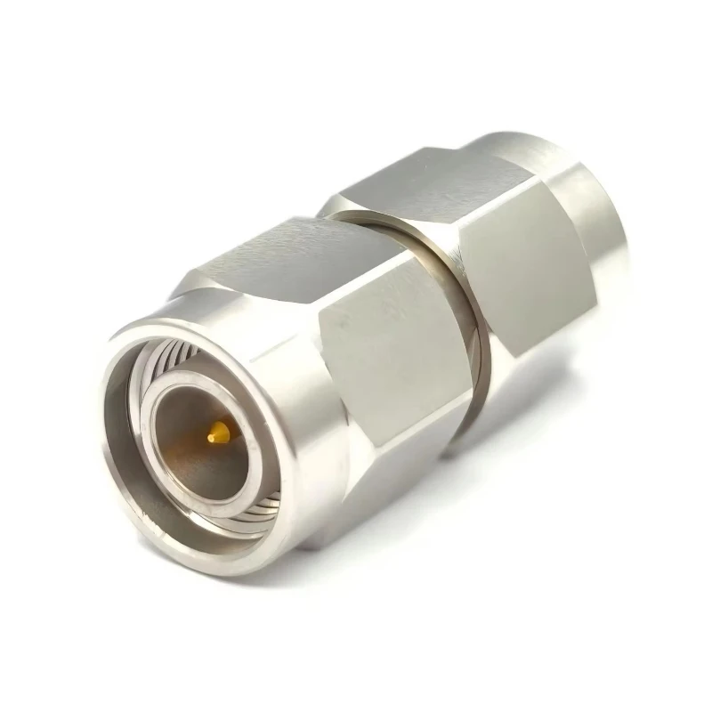 Straight RF Adapter Male-to-Male Coaxial Connector for Microwave Test Equipment