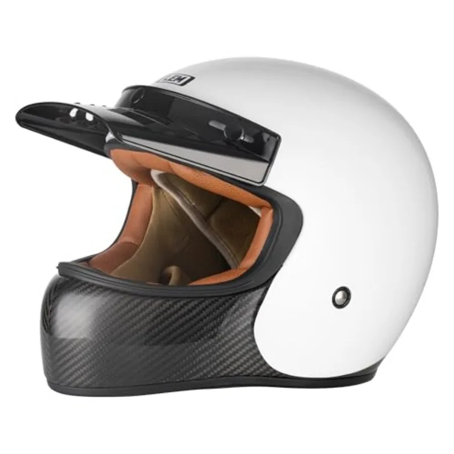 

Full Face Motorcycle Helmet Carbon, Classic Retro Helmets DOT for Men Harley Models, Cruiser, Motorcycle Helmet Vintage, Interc