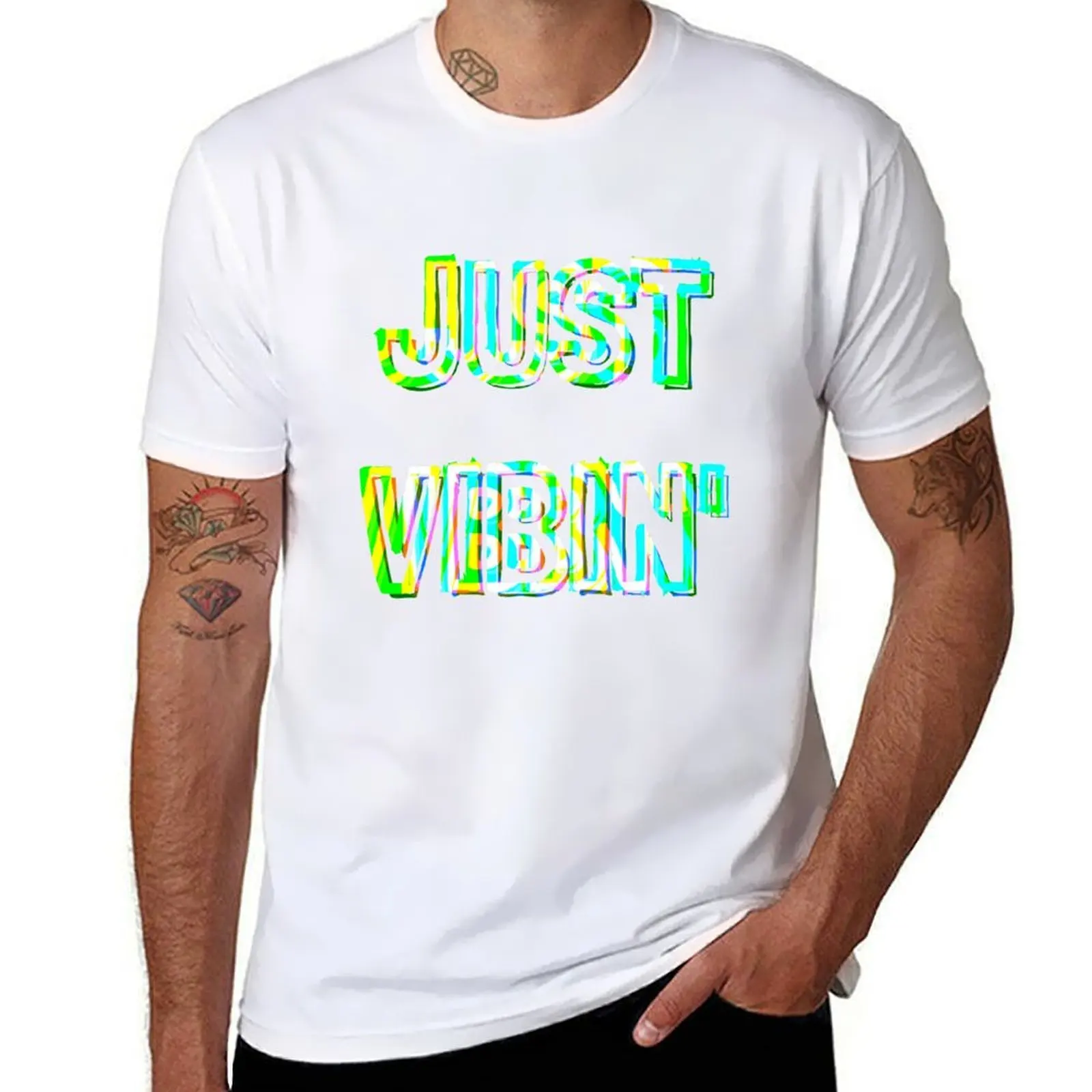 

Just Vibin' T-Shirt t shirt man plain t shirts cotton 100% T-Shirt