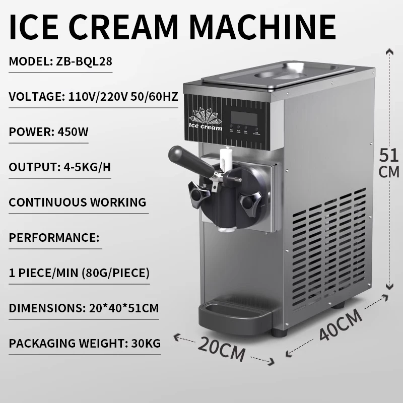 

High Efficiency Slushy Machine Summer Ice Cream Machine Commercial Small Vertical Cone Machine Desktop Dondurma Yapma Makinası