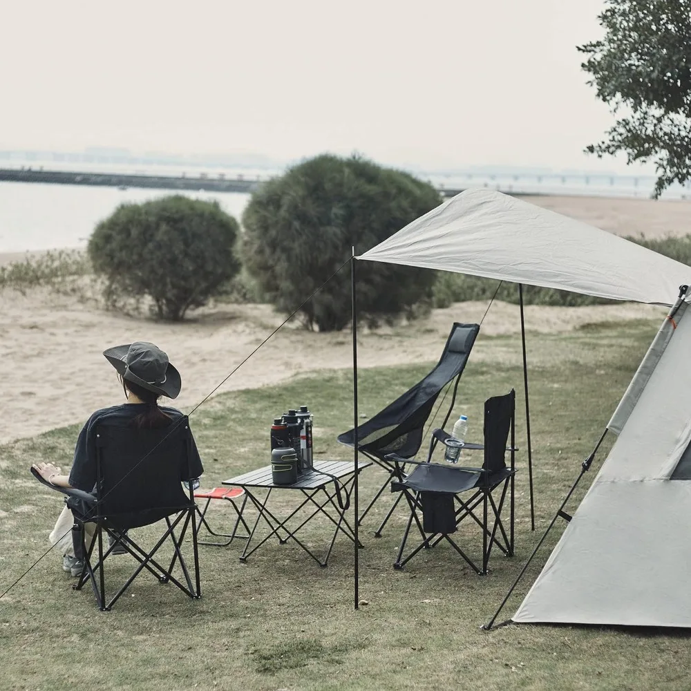 4-Pack Folding Camping Chairs, Portable for Outdoors and Relaxation