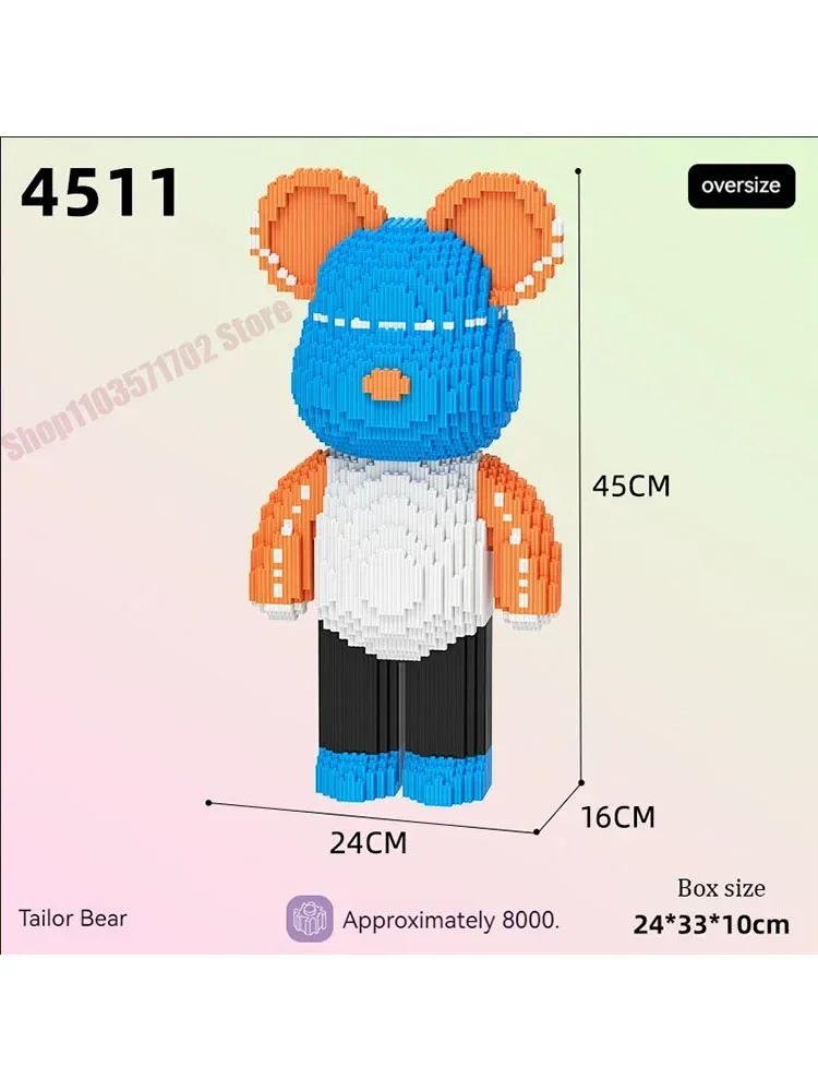 

Creative Ideas Love Violent Bear Bearbrick Model with Light Building Blocks Brick Toys Kids Christmas Birthday Gift