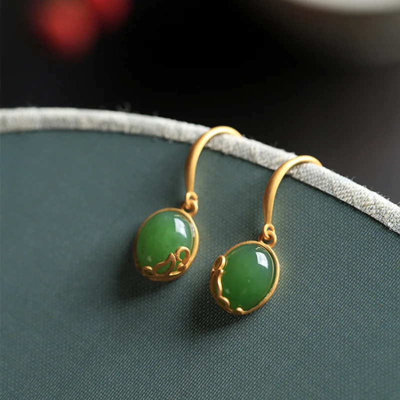 Boucles d'oreilles Hetian RXper naturelles pour femmes, conception classique, artisanat en or prairie, boucles d'oreilles à breloques vintage, bijoux de banquet