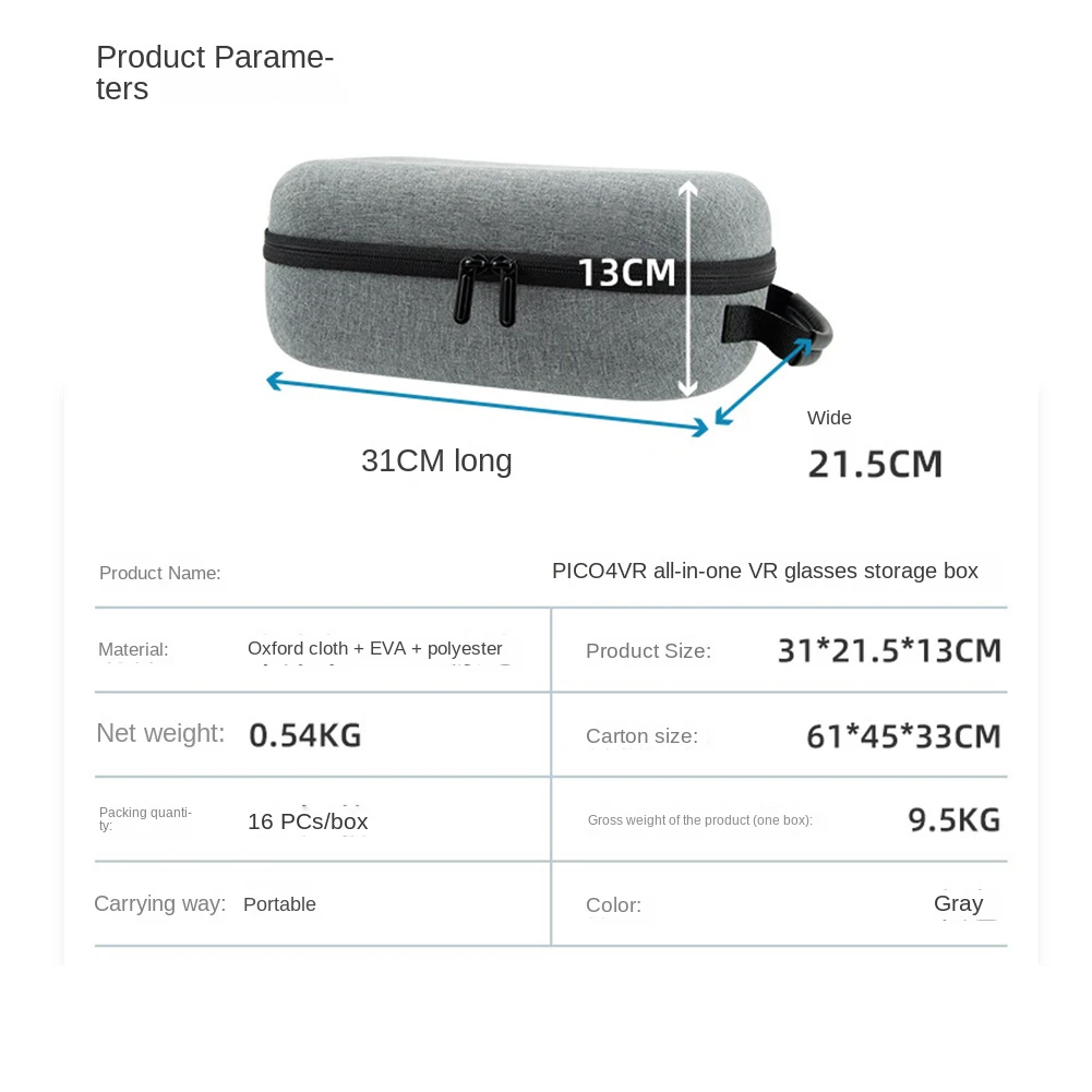 อุปกรณ์เสริม VR สําหรับ Pico 4 VR ชุดหูฟังกระเป๋าเดินทางสําหรับ Pico 4 Pro ป้องกันกระเป๋า Hard Storage กล่อง