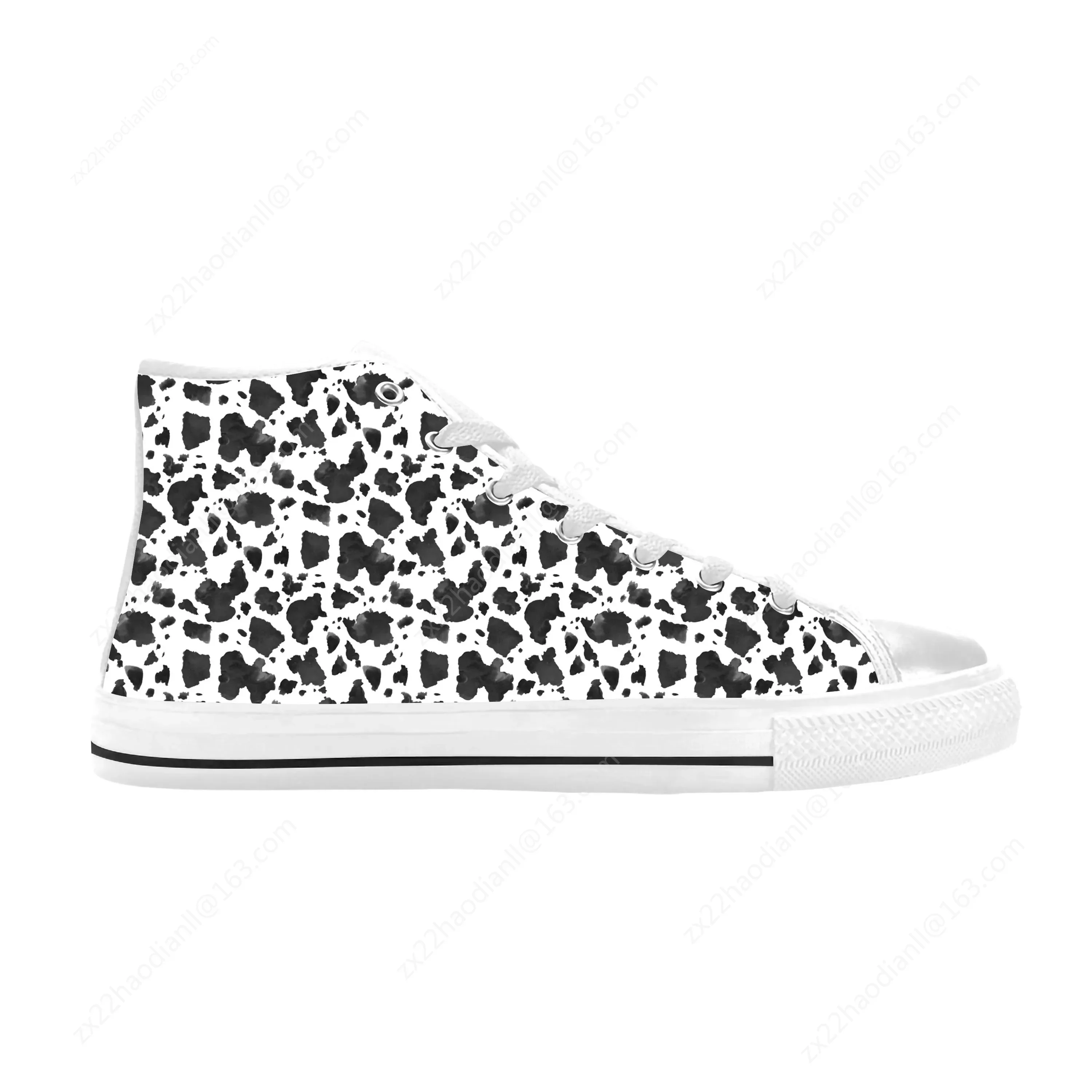 Animal Cow Print Pattern Anime Cartoon Manga Cool Casual Cloth Shoes High Top Comfortable Breathable 3D Print Men Women Sneakers