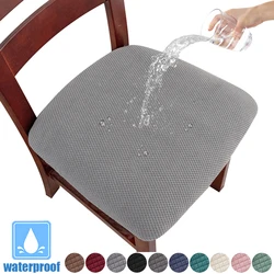 Waterproof Small Dots Jacquard Chair Cushion Cover Stretch Home Decor Seat Covers for Dining Room Washable Splash Proof 1PC