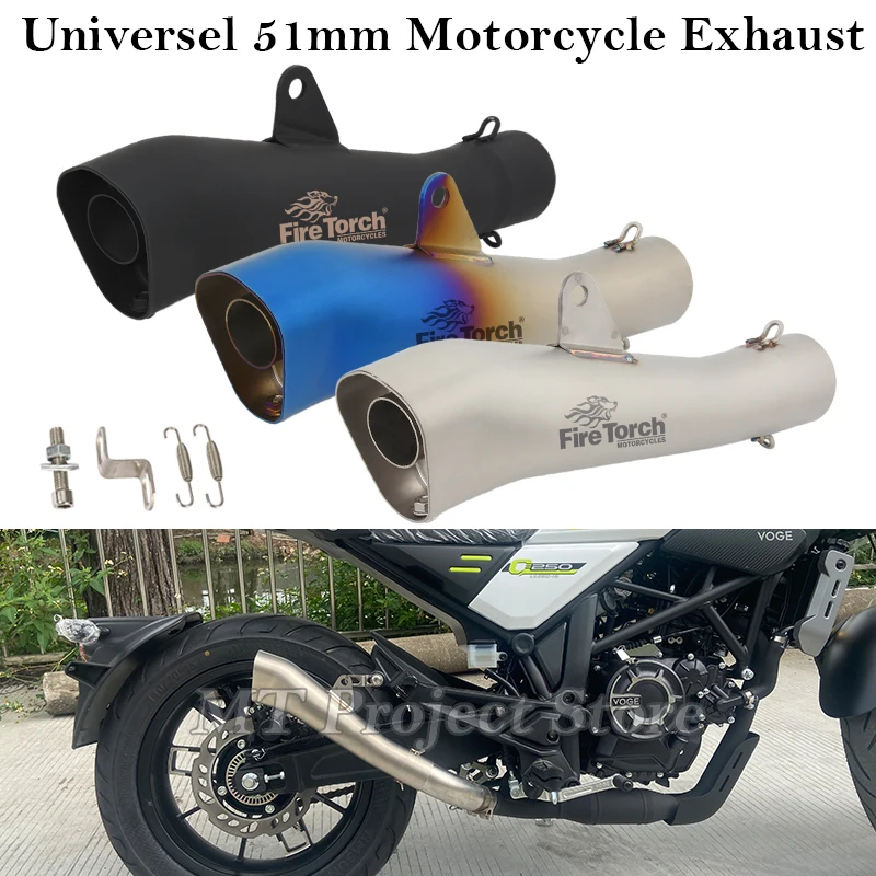 For R6 NMAX125 Q250 RC390 Z1000 ER6N NC700 Universal 51mm Motorcycle Exhaust Escape Systems Muffler Motobike Make With DB Killer