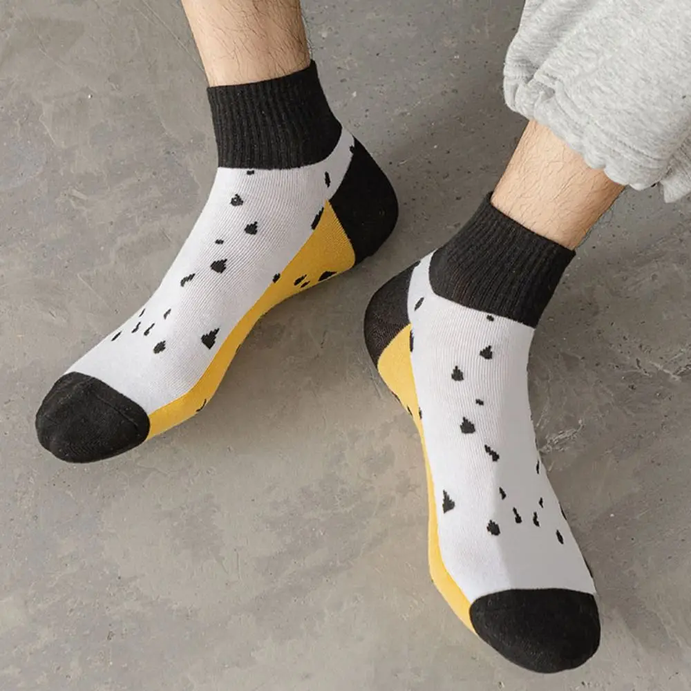 

5Pairs Casual Cotton Men's Mid-calf Socks Simple Hosiery Men Tube Socks Non-slip Breathable Sports Ankle Sock Students
